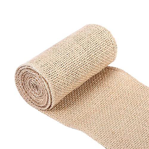 Zerodis Vintage Nature Linen Burlap Fabric Burlap Table Runner for Crafts Chair Christmas Wedding Party Decoration(15x200cm)