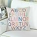 CaliTime Canvas Throw Pillow Cover Shell for Couch Sofa Teacher Home Decoration Colorful 26 English Letters 18 X 18 Inches