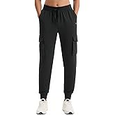 Emlovm Women's Fleece Lined Cargo Joggers Sweatpants Scrubs Water Resistant Winter Hiking Pants Snow