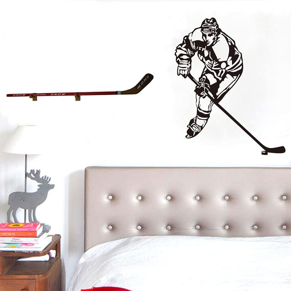 BiJun Hockey Stick Display Wall Mount, Ice Hockey Stick Horizontal Hanger Rack, w/Felt Liner Holder Stand for Any Home Or Office Wall : Sports & Outdoors