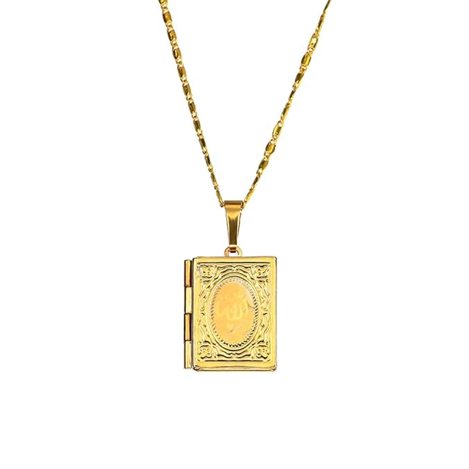 Nuohuilekeji 18K Halskette mit Koran-Medaillon, Unisex