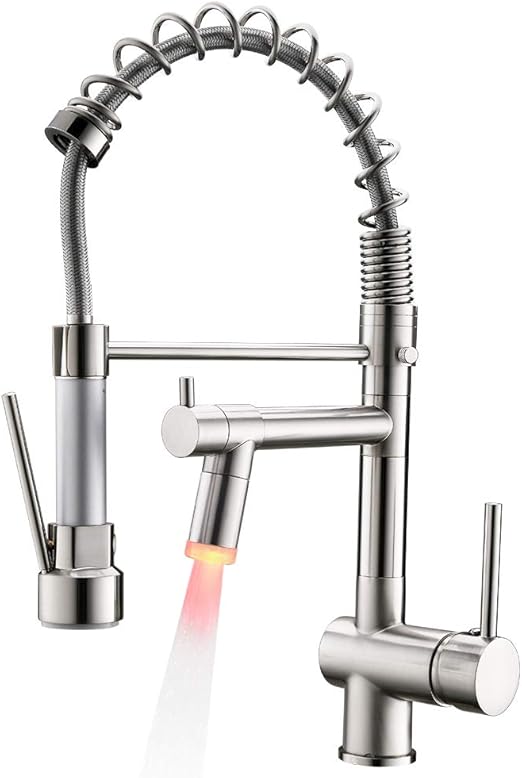 Qidian Contemporary Single Handle Pull Down Sprayer Kitchen Faucet