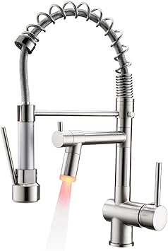 Qidian Contemporary Single Handle Pull Down Sprayer Kitchen Faucet