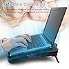 Zwini Laptop Cooling Pad 12"-17" Laptop Cooler Stepless Speed Fan Ultra Quiet Cooling Pad Stand with 5 Fans at 1400 RPM LED light 2 USB Ports
