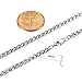 MOWOM Silver Color Cuban Link Chain Necklace Water Resistant Mens Stainless Steel Necklace For Women Men Thin Wheat Necklace Chain With Gift Bag (4mm Wide, 24 Inches Long)