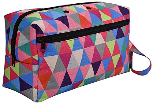 Knitting Bag, Crochet Yarn Storage Bag, Portable Crochet Tote Organizer with Zipper and Pockets, Color Oxford Sweater Crochet Hooks Organization Package for Wool and Needles Storage