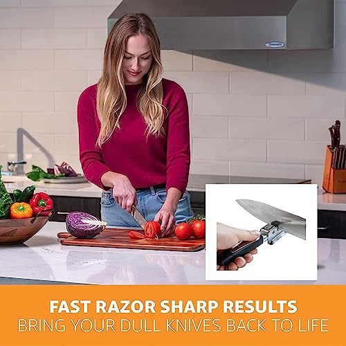 Manuelle Messerschärfer Messerschleifer,Rotierende Stahlrad-Schärfscheiben,Messerschärfer für Obstmesser, Küchenmesser, Hackmesser, Schere usw