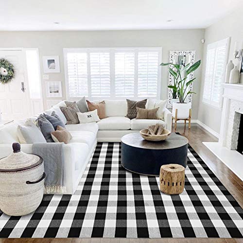 Buffalo-Plaid-Rug-8-x-10-Buffalo-Check-Rug-Cotton-Black-and-White-Washable-Retro-Lattice-Checkered-Outdoor-Rug-Carpet-for-Farmhouse-Living-RoomDining-RoomBedroom