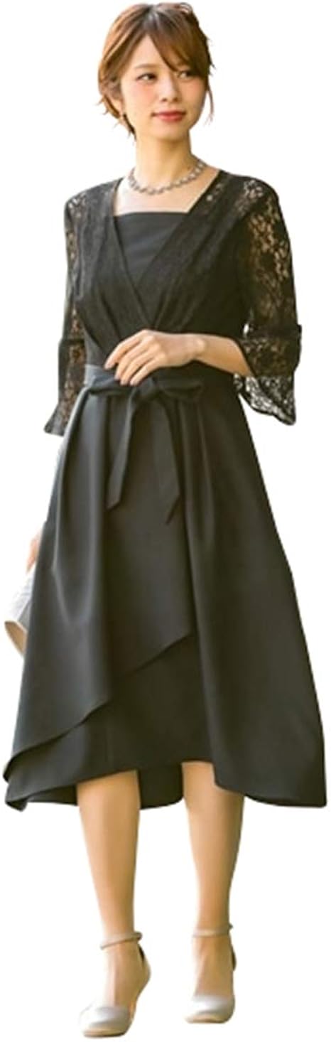 Amazon Nissen ニッセン パーティードレス ワンピースドレス 大きいサイズ 前開きレースフィッシュテールワンピースドレス 結婚式 二次会 お呼ばれ対応 大きいサイズ有 ワンピース チュニック 通販