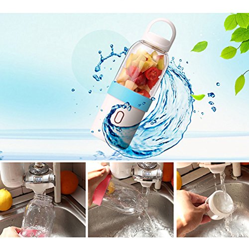 Yunhigh Compact USB Juicer Blender with Lid Portable Electric Juicer Cup Juice Smoothie Maker for Vegetables and Fruit