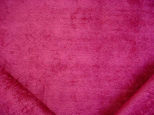 258RT9 - Fuchsia Plush High Pile Velvety Chenille Texturd Strie Designer Upholstery Drapery Fabric - By the Yard