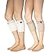 2 Pack of Womens Short Crochet Leg Warmer Knit Boot Socks Topper Cuff