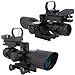 Beileshi 3-in-1 Useful 2.5-10x40 Tactical Rifle Scope Dual Illuminated Mil-dot with Red Laser w/ Rail Mount & 4 Reticle Green / Red Dot Sight