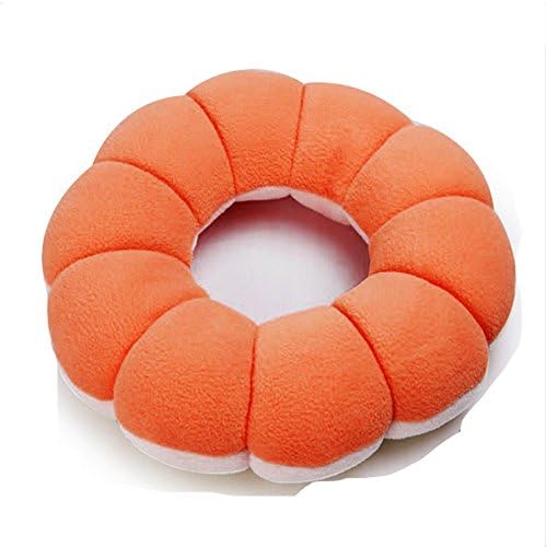 Aommos Small Plush Donuts Neck Body Support Nap Pillow,Seat Cushion for Adult and Kids,Office,Travel (Orange)