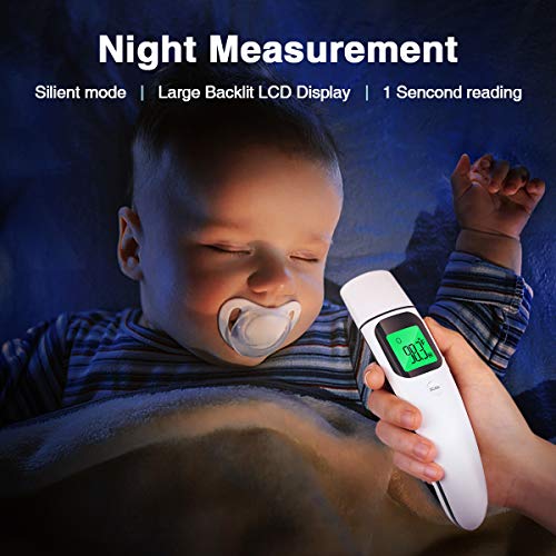 Digital Baby Thermometer for Fever, Instant Read, Infrared Medical Ear&Forehead, Prymax FC-IR101 FDA Approved. Temporal. for Kids, Infant, Adults, at Home. LCD Display, 35 Readings, 2 AAA Batteries.