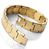 INBLUE Men's Stainless Steel Bracelet Link Gold Tone Greek