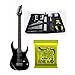 Ibanez RGIB6 Iron Label RG Baritone Series Electric Guitar Black Bundle Includes Ernie Ball Guitar Tool Kit and 3 Sets of Extra Strings