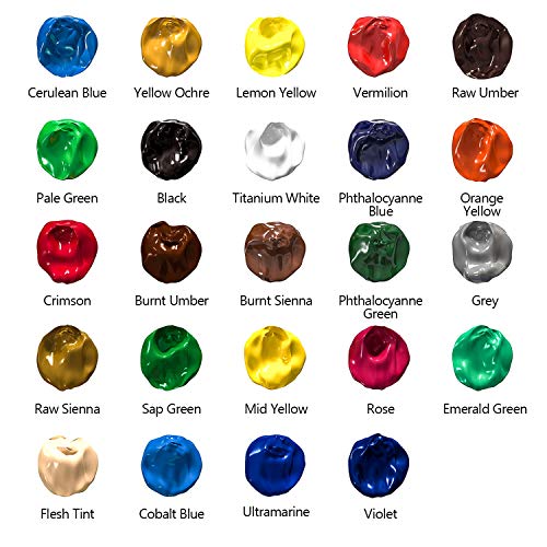 GOTIDEAL Acrylic Paint Set, 24 Colors/Tubes(23ml, 0.77 oz) Non Toxic Non Fading,Rich Pigments for Artist, Hobby Painters, Adults & Kids, Ideal for Canvas Wood Clay Fabric Ceramic Craft Supplies