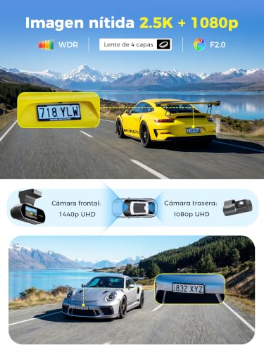 DDPAI N2 Dual Dashcam, 2.5K+1080P UHD, 1.9" Screen, AI ISP Night Vision, WDR, ADAS, WiFi, 24 Hour Parking Mode, Supports up to 256G Storage, Loop Recording, App Control