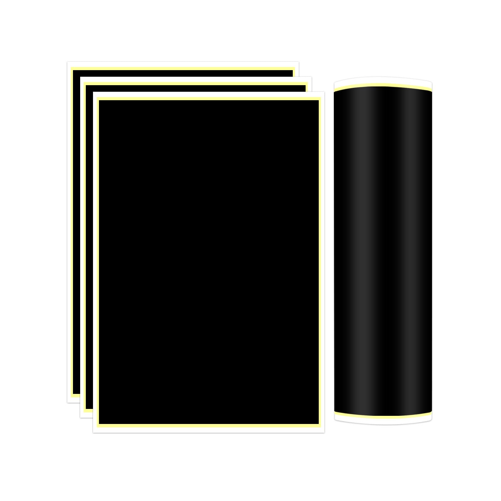 PATIKIL 15.3x10.4 Inch Laser Engraving Paper, 4 Pcs Laser Engraving Marking Color Paper for Fiber Laser Marking and Engraving on Metal Ceramics Glass, Black