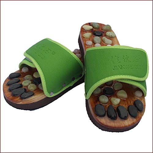 Reflexology Massage Shoes Acupressure Massage Non-slip Sandals Natural Stone Acupuncture Acupoint Foot Massage Slippers for Men Women