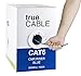 Cat6 Riser (CMR), 1000ft, Blue, 23AWG 4 Pair Solid Bare Copper, 550MHz, ETL Listed, Unshielded Twisted Pair (UTP), Bulk Ethernet Cable, trueCABLE primary