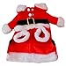 Bolbove Pet Christmas Santa Claus Suit Costume for Small Dogs Cats Jumpsuit Winter Coat Warm Clothes (Red, Medium)