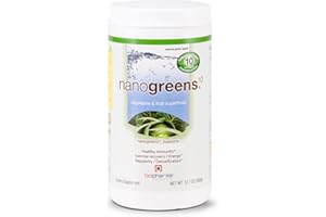 Biopharma Scientific NanoGreens: Greens Superfood Fruit & Vegetable Powder for Digestive Health & Immunity with Spirulina, Chlorella, Kale, Spinach, Plant Based, Green Apple Flavor, 30 Servings