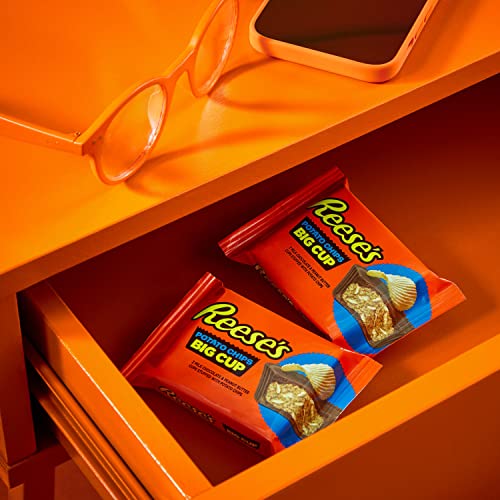 REESE'S Big Cup Peanut Butter Cups with Potato Chips, Candy Packs, 1.3