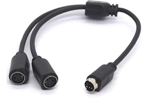 PIIHUSW SVHS Cable S-Video Cable Splitter 4 pin Mini DIN Adapter Split a SVHS Video Signal - Male to 2 Female 2 Way Y-Splitter for TVs, VCRs, DVD