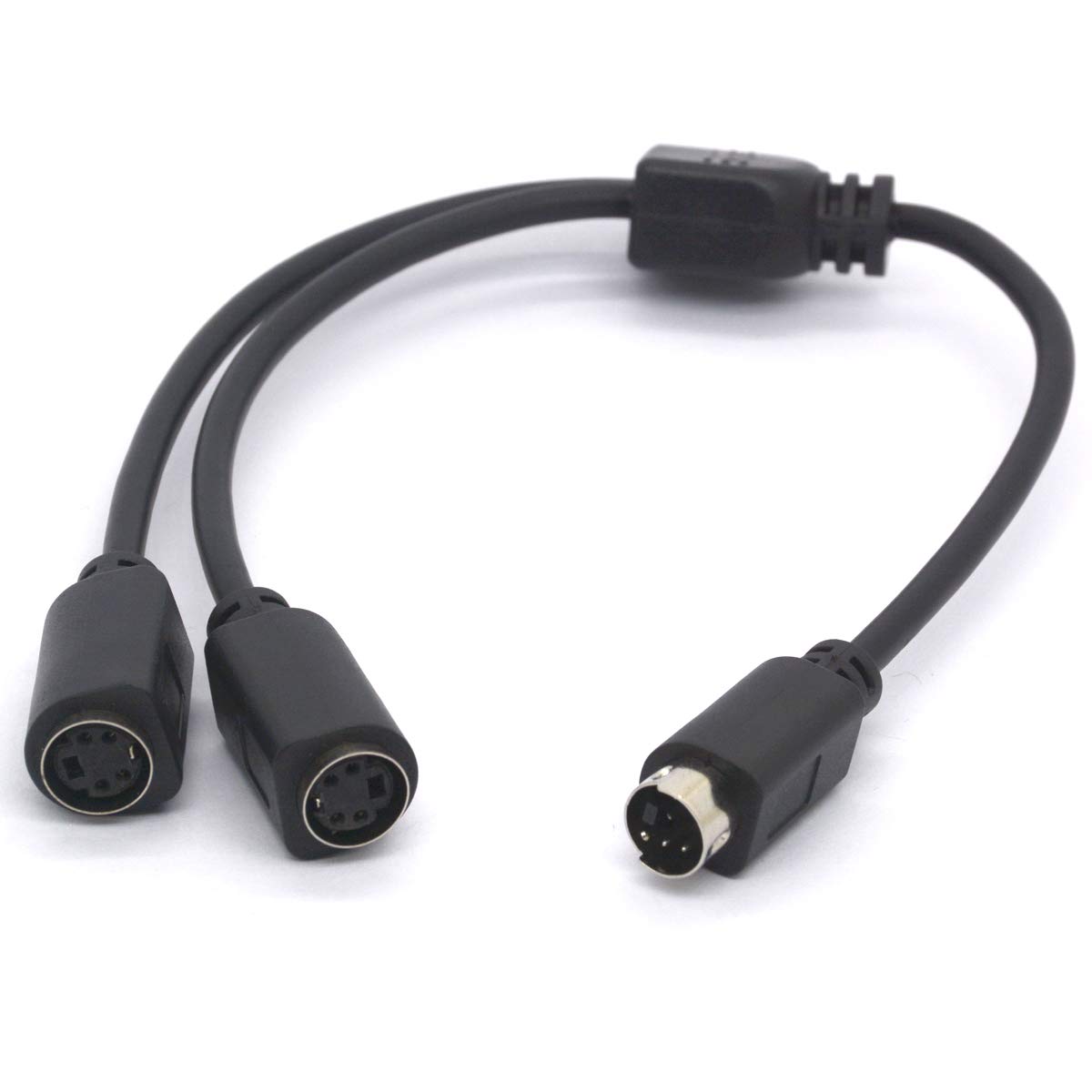 Tomost SVHS Cable S-video Cable Splitter 4 pin Mini DIN Adapter Split a SVHS Video Signal - Male to 2 Female 2 Way Y-Splitter for TVs, VCRs, DVD