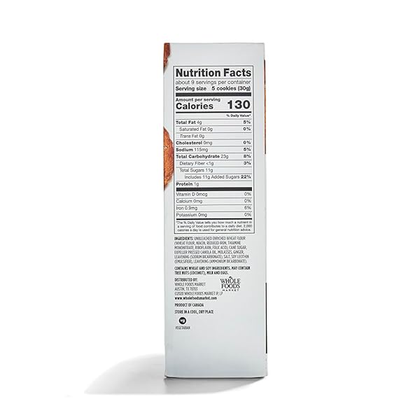 365 BY WHOLE FOODS MARKET, COOKIES GINGER SNAP, 10 OUNCE