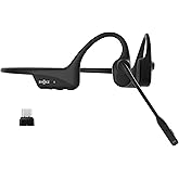 New OpenComm2 UC 2025 Upgrade - Open-Ear Wireless Computer Headset with Boom Mic - Bone Conduction Bluetooth Stereo Headphone