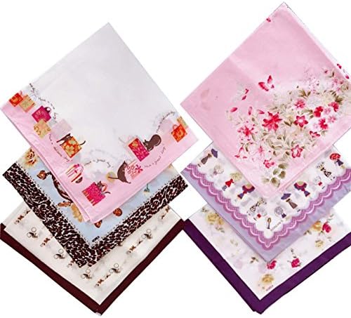 20Pcs Elegant Flower Print Soft Cotton Ladies Handkerchief Vintage Gift Hanky 16"16"