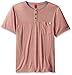Unionbay Men's Short Sleeve Raglan Henley Pocket Tee Shirt, Sunset, Medium