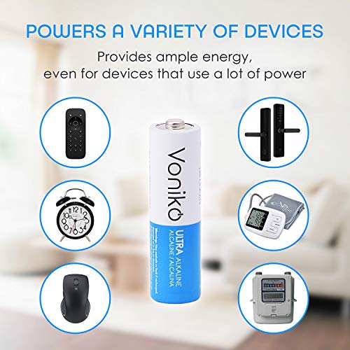 image for VONIKO Ultra AA Alkaline Batteries 48 Pack- AA Batteries - 10 Year She