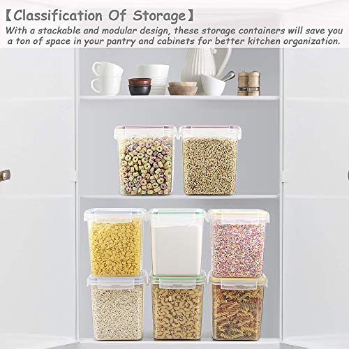Cereal Container Food Storage Containers, Blingco Set of 8 (2.5L/85oz) Airtight Dry Food Storage Containers with Lids - BPA Free Plastic for Flour, Sugar, Cereal and Pantry Storage Containers - Thumbnail 5