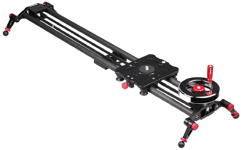 Kamerar 31” Fluid Motion Video Slider flywheel, counterweight, light