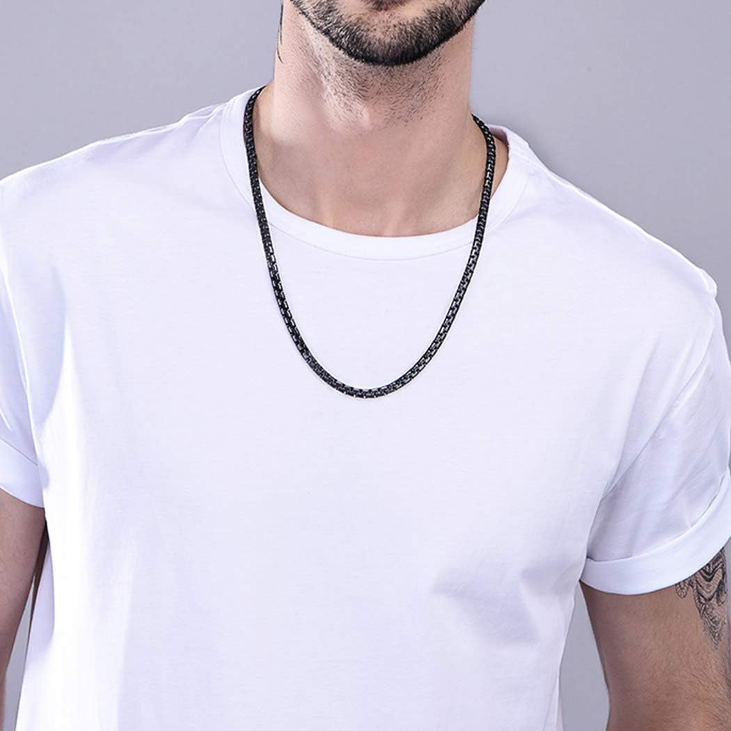Thick Chain 22inch Black Necklace for Men Stainless Steel Hip Hop Jewelry Gift | 