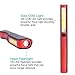 COB LED Work Light, Rechargeable Mechanic Inspection Lamp Worklight Portable Hand Pocket Pen Flashlight Flood Beam with Rotating Magnetic Strip Clip for Workshop, Camping, Fishing (Red 1 Pack)