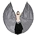 Dance Fairy Belly Dance Silk Isis Angel Wings Halloween Costumes Prop,Black(No Sticks)