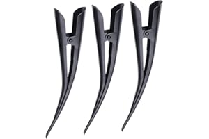 Beatifufu 3pcs Metal Duckbill Hair Clips Hair Claws for Women Girls for Curling and Styling Sleek Black