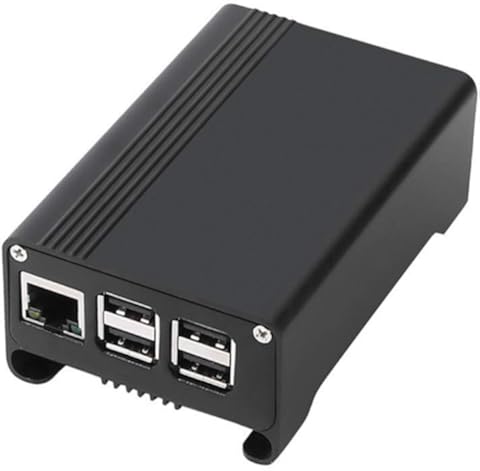 TEVISE Caso de aleación de Aluminio de protección Shell Vivienda Carcasa de la Caja de Frambuesa Pi 3, 2 y Pi + B con Ventilador de refrigeración DIY Módulo (Color : Black)