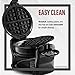 Gourmia GWM490 Belgian Waffle Maker - Double Waffles - Extra Deep - Fast & Easy - 180 Degree Flipping - Brushed Stainless Steel - Nonstick Plates - Black - Free Recipe Book