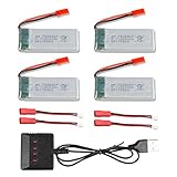 4Pcs 3.7V 900mah Li Battery for 8807 8807W Fordable RC Quadcopter Drone + 1 to 4 Charger + Charging Cable - CreaTion