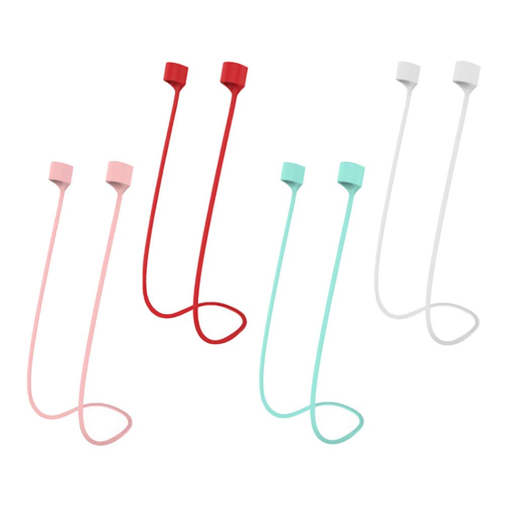 4Pcs Sport Earbuds Tether Lanyard Colorful Running Earphone Silicone Strings Cable Connector Magnetic Earbuds Neck Rope Compatible for AirPods