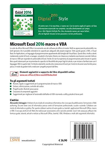 Microsoft Excel 16 Macro E Vba Digital Lifestyle Pro Salvaggio Alessandra Amazon Es Libros