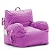 Big Joe Dorm Bean Bag Chair with Drink Holder and Pocket, Radiant Orchid Smartmax, Durable Polyester Nylon Blend, 3 feet