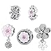 Women Charms Sterling Silver Flower Charm Beads Love Daisy Charms for Bracelet Necklace European Charms