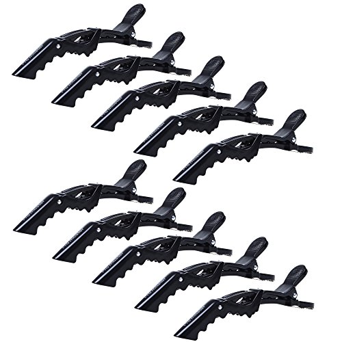 KLOUD CityÂ® 10 Pcs Crocodile Hair Styling Clips/Professional hair clips/Duck hair clips/Hairdressing Partition Clips (black)